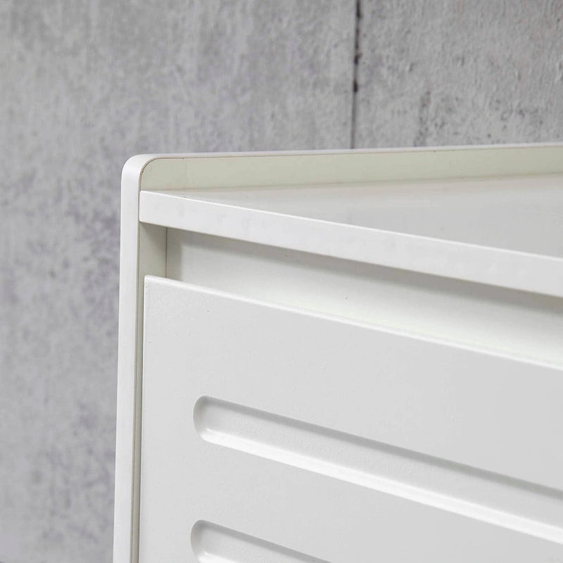 Multifunctional Handleless Shoe Cabinet with Storage Compartments Hooks Ancient White