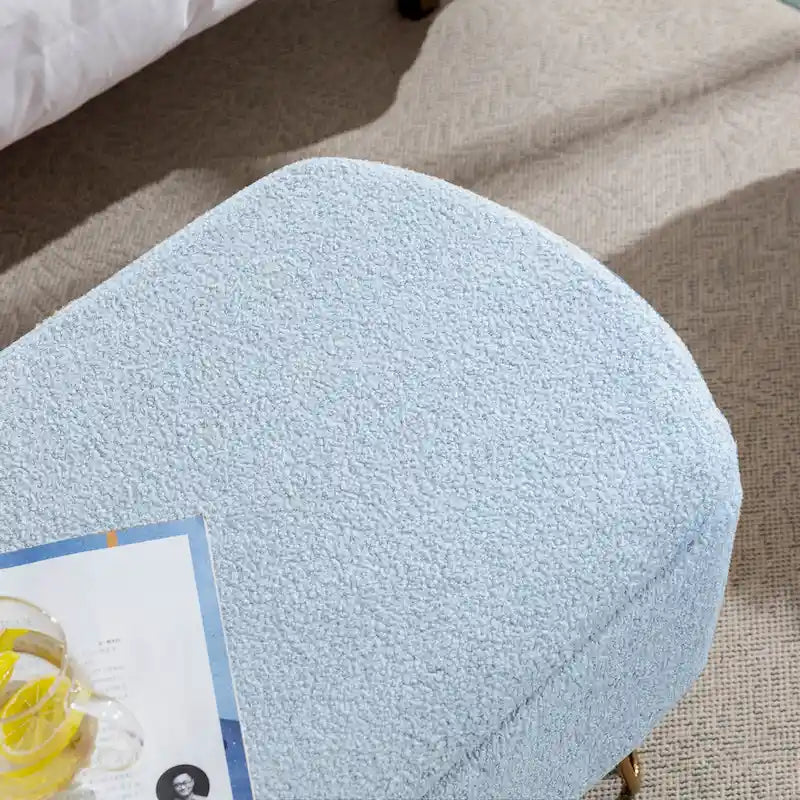 Oval Storage Ottoman Bench with Gold Hairpin Legs Upholstered Polyester Multi-Color