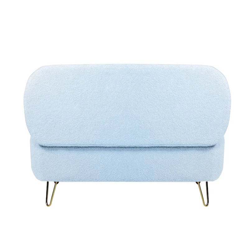 Oval Storage Ottoman Bench with Gold Hairpin Legs Upholstered Polyester Multi-Color