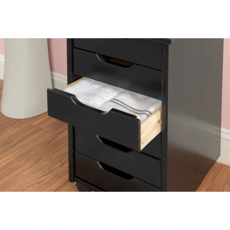 26 Black Rolling Storage Cabinet with 6 Drawer
