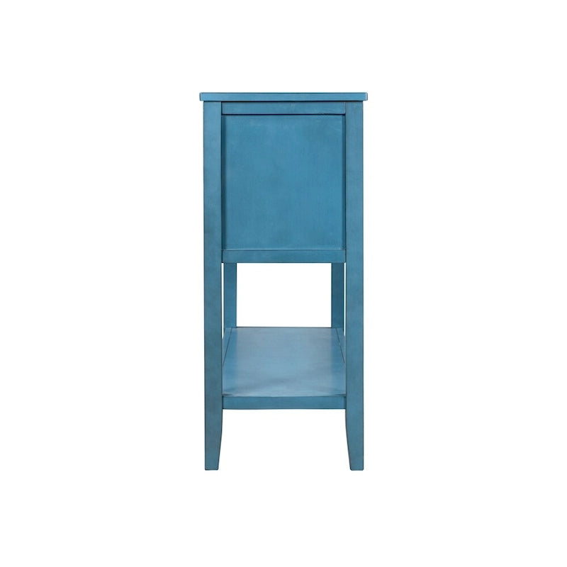Buffet Sideboard Console Table with Four Drawers Two Cabinets and Bottom Shelf