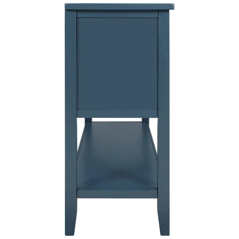 Buffet Sideboard Console Table with Four Drawers Two Cabinets and Bottom Shelf