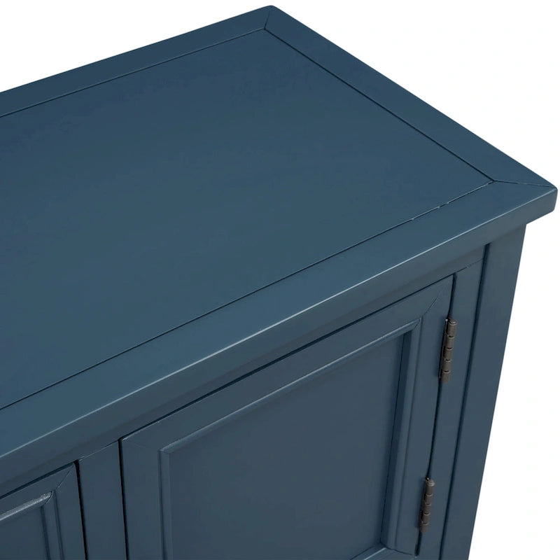 Buffet Sideboard Console Table with Four Drawers Two Cabinets and Bottom Shelf