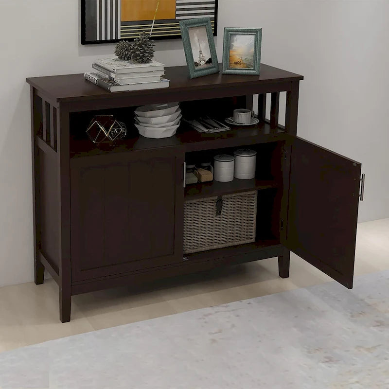 Moda Kitchen Storage Sideboard And Buffet Server Cabinet Brown