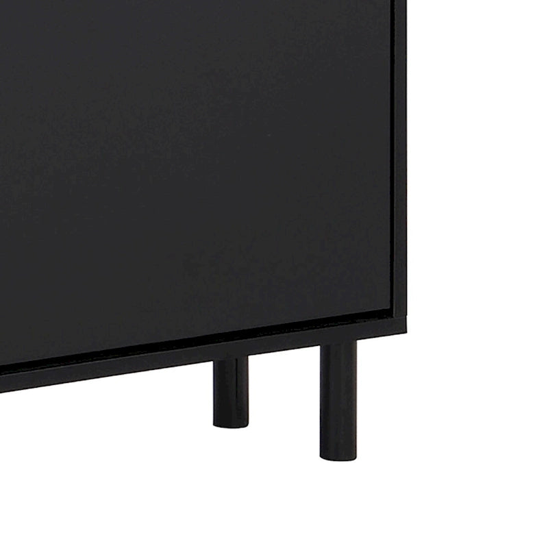 Minimalist Shoe Storage Cabinet with Wood Grain Finished Top Panel