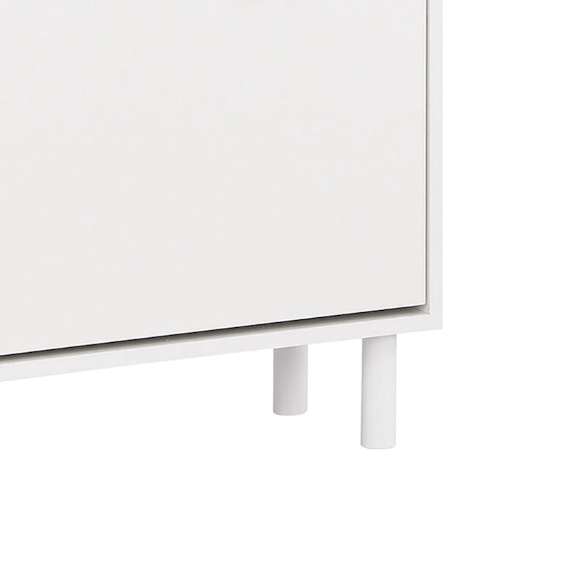 Minimalist Shoe Storage Cabinet with Wood Grain Finished Top Panel