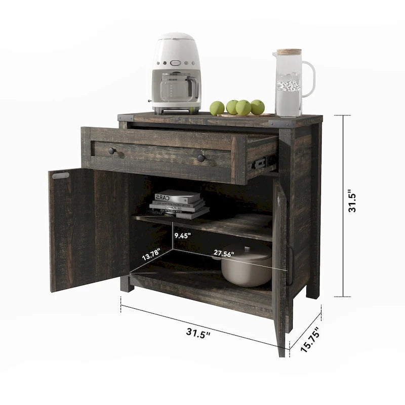Double Barn Door Accent Cabinet