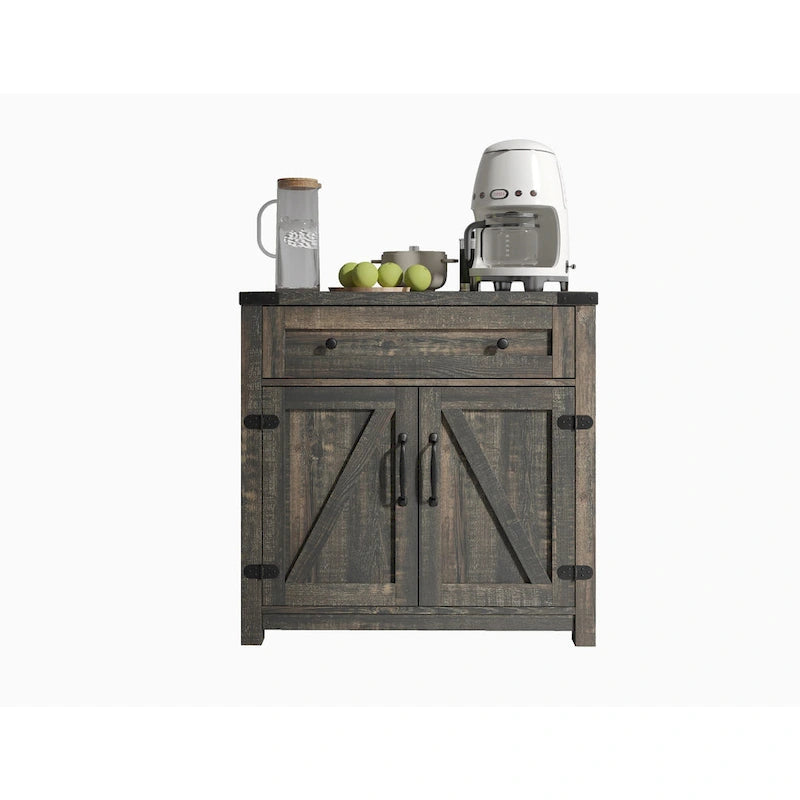 Double Barn Door Accent Cabinet