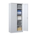 Heavy Duty Metal Storage Cabinet with Lock Two Doors White
