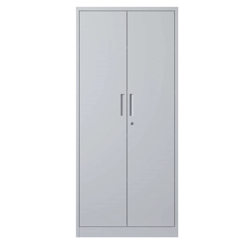 Heavy Duty Metal Storage Cabinet with Lock Two Doors White