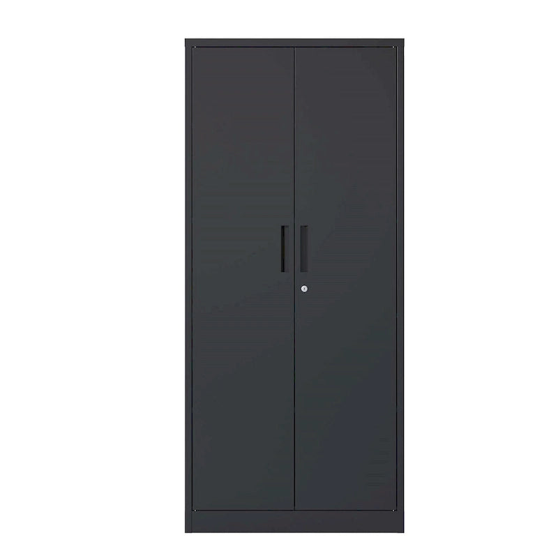 Heavy Duty Metal Storage Cabinet with Lock Two Doors White