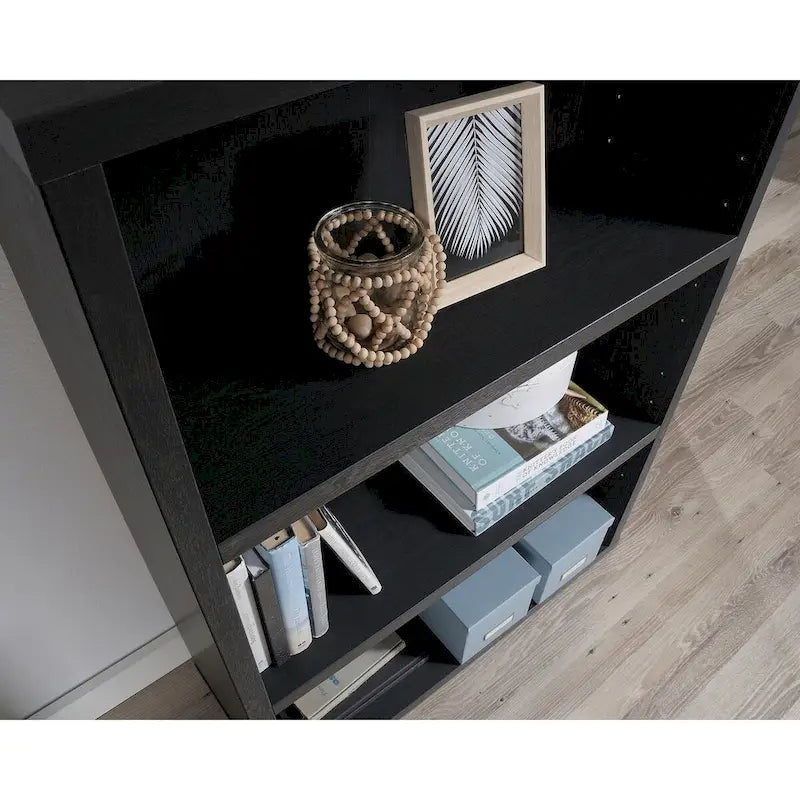 3-Shelf Wood Bookcase with Adjustable Shelves in White Soft Finish