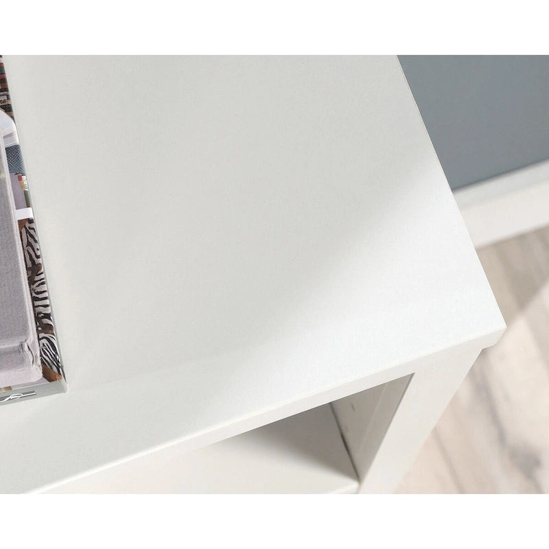 3-Shelf Wood Bookcase with Adjustable Shelves in White Soft Finish
