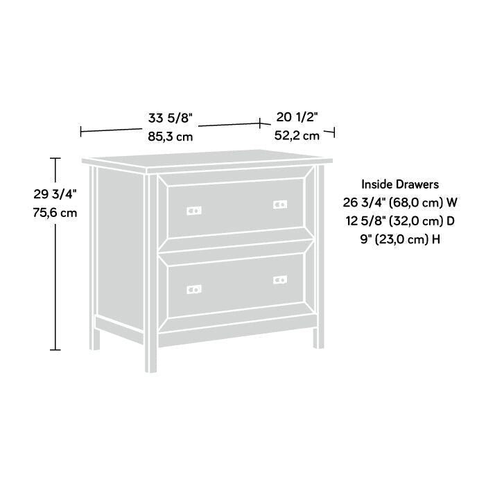 2-Drawer Lateral File Cabinet White Oak Accent Home Office