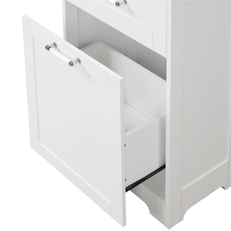 Freestanding Tall Bathroom Storage Cabinet with Drawers, White/Black/Grey