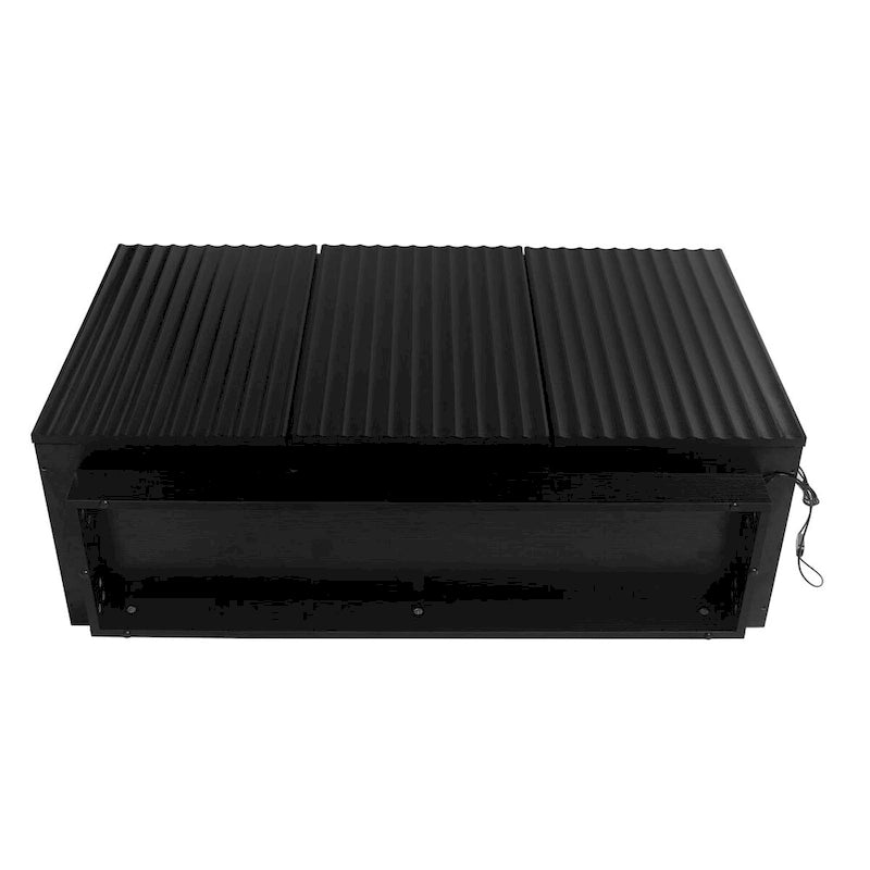 3-Door Accent Storage Cabinet with LED Light Strip and Adjustable Shelves, Black