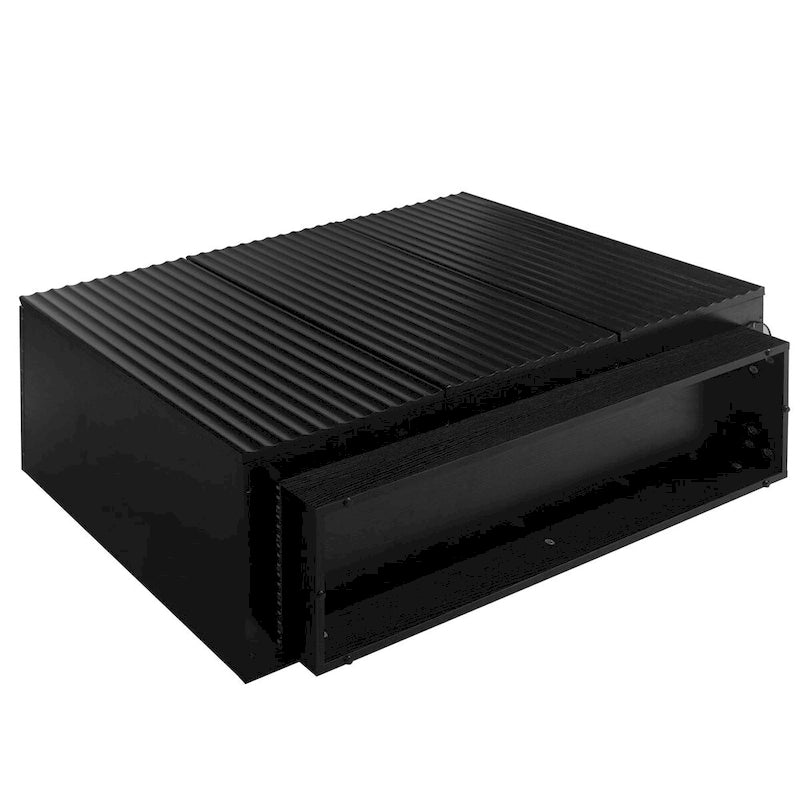 3-Door Accent Storage Cabinet with LED Light Strip and Adjustable Shelves, Black